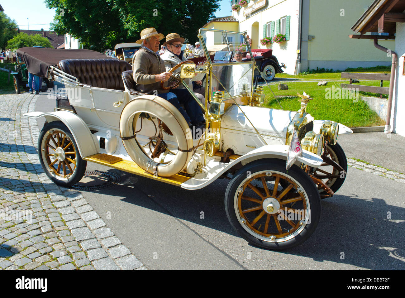 Oldtimer rallye for at least 80 years old antique cars with White GA , built at year 1910 Stock Photo