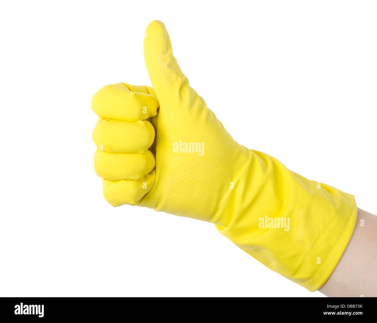 Thumbs up yellow rubber glove isolated hi-res stock photography and images  - Alamy