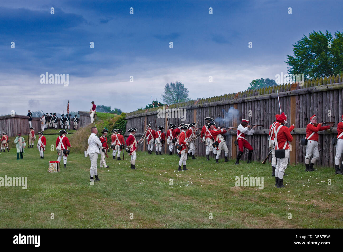 Canada,Ontario,Niagara-on-the-Lake,Fort George National Historic Park, re-enactment of the Revolutionary Loyalist War Stock Photo