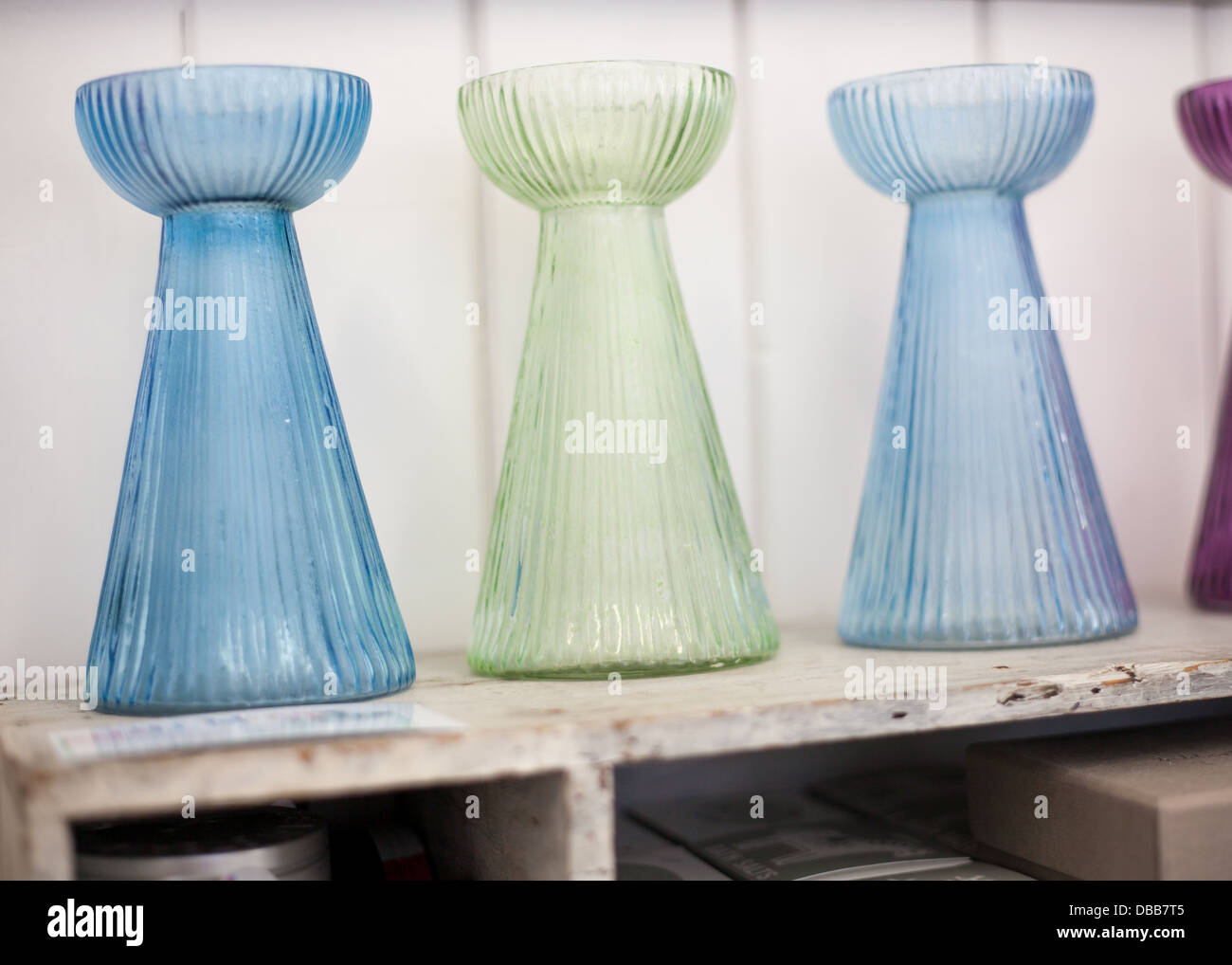 crocus vases in a shop Stock Photo