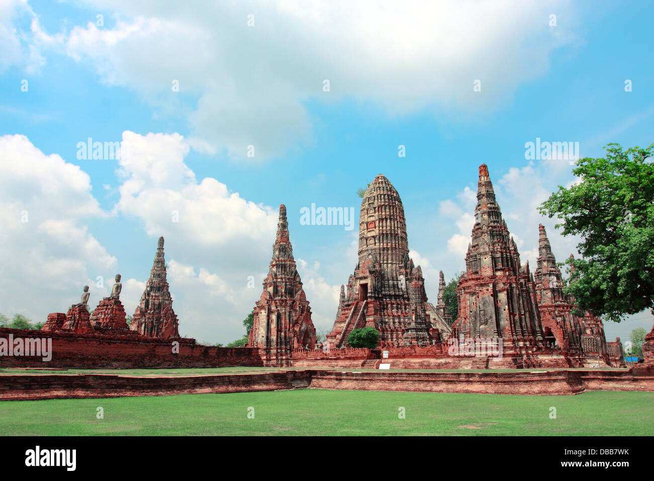 Ancient pagoda at Wat Chaiwattanaram, Ayudhya, Tahiland Stock Photo