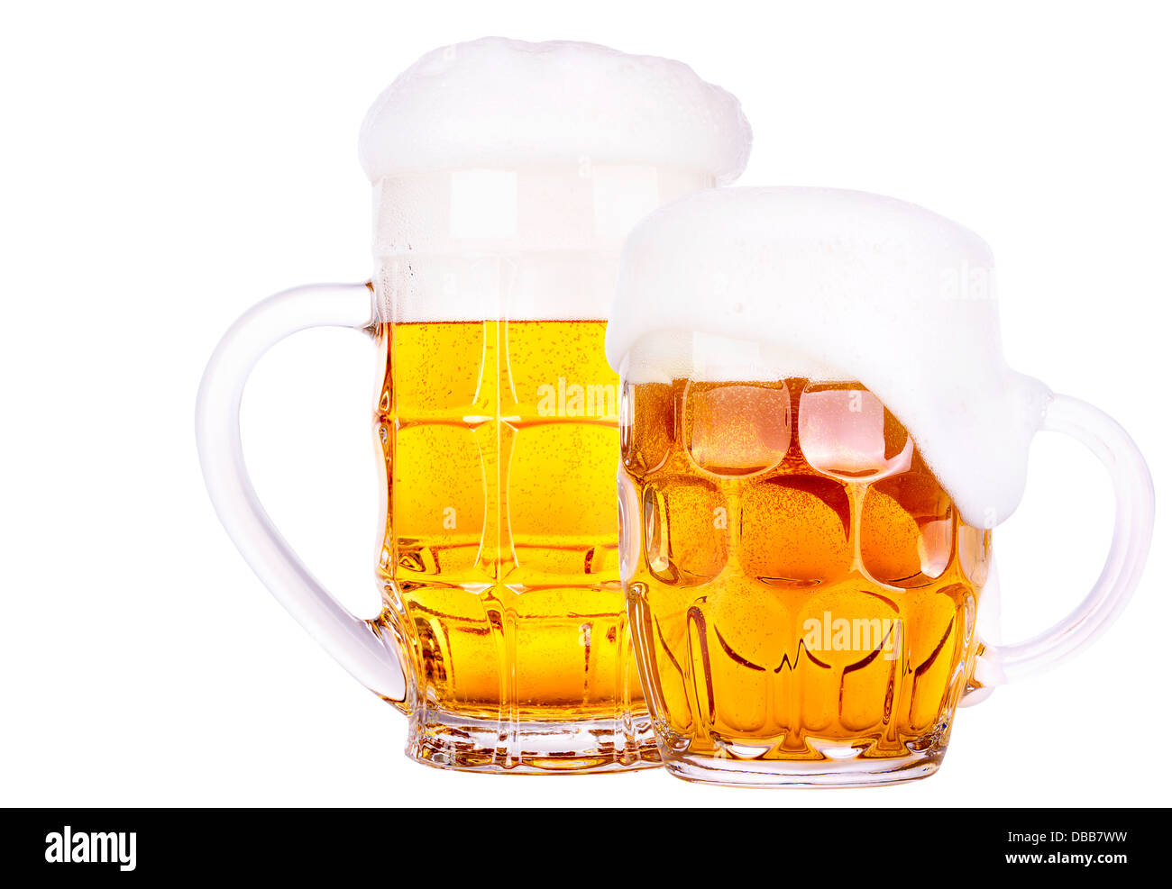 Frosty glass of light beer isolated on a white background Stock Photo ...