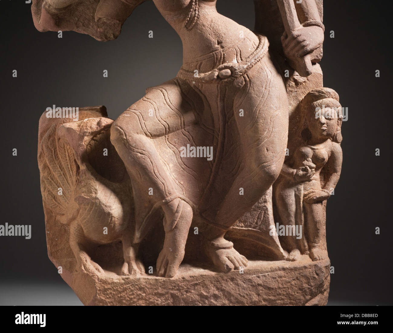 This sculpture represents Kaumari, a Hindu goddess associated with war ...
