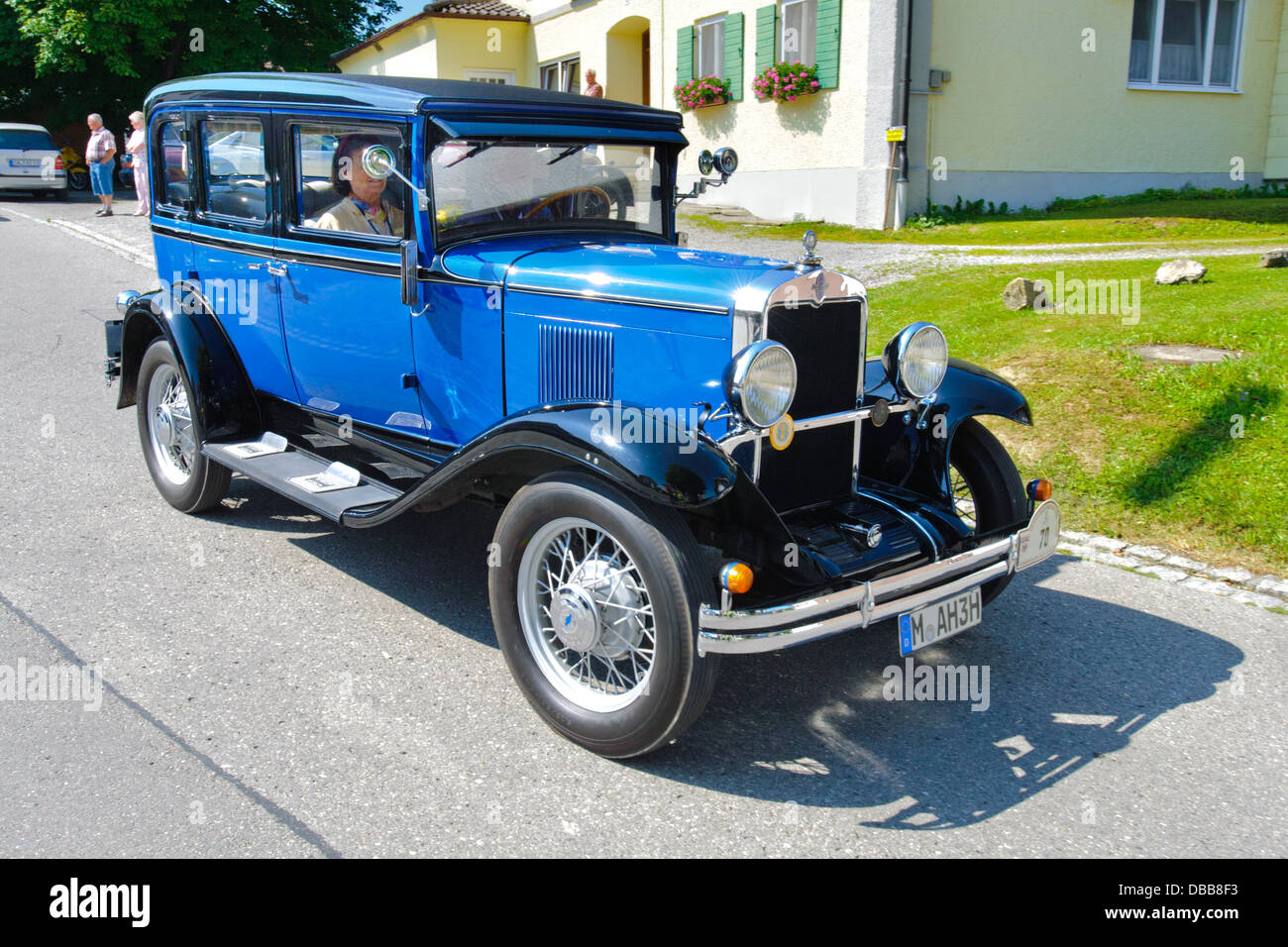 Oldtimer rallye for at least 80 years old antique cars with Chevrolet Sedan AD Universal, built at year 1930 Stock Photo