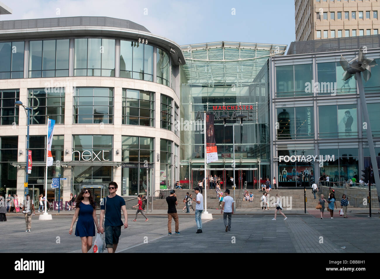 Exchange Square with Arndale Shopping Centre, Manchester, UK Stock