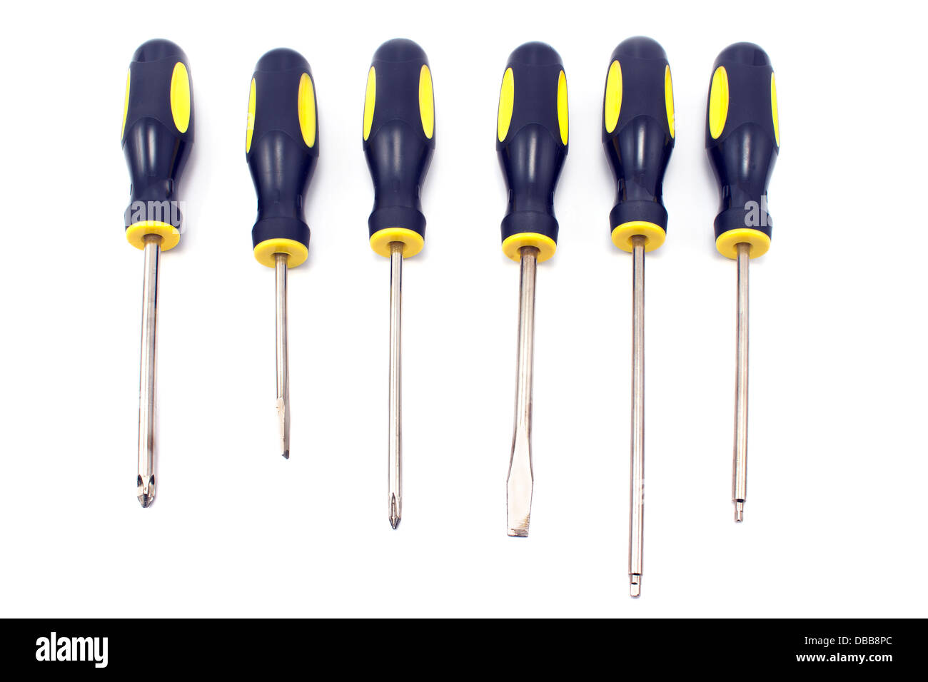 Set of screwdriver isolated on white Stock Photo