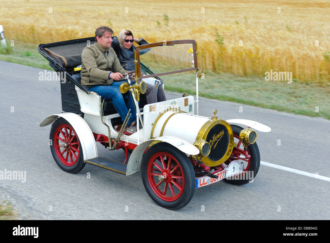 Oldtimer rallye for at least 80 years old antique cars with Cottereau Populaire, built at year 1903 Stock Photo