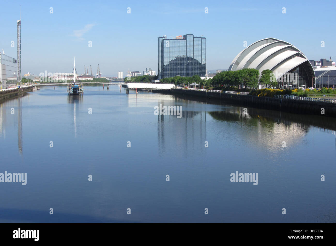 The Clyde Auditorium also known as the Armadillo, designed by Norman Foster on the north bank of the River Clyde, Glasgow Stock Photo
