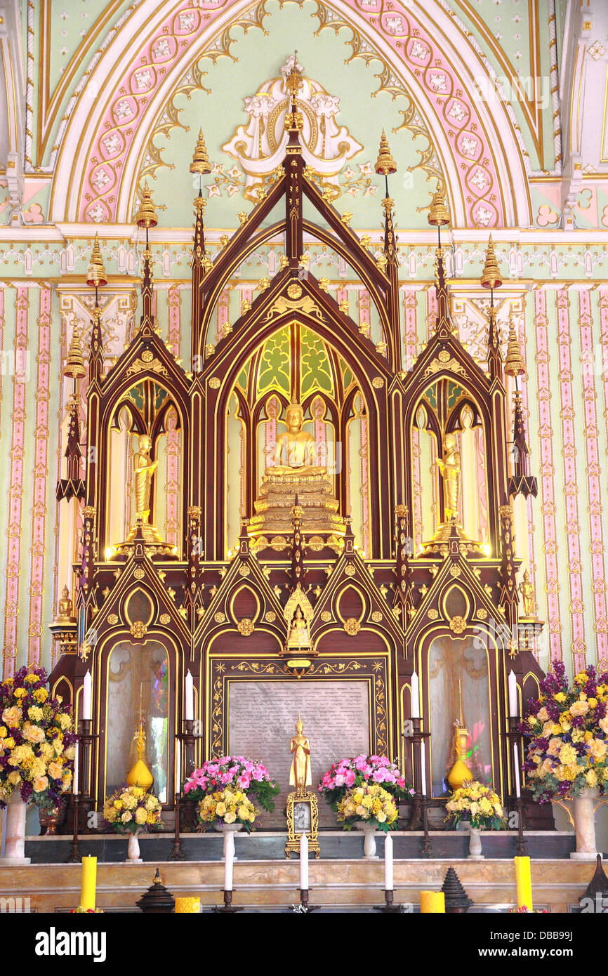 Wat Niwet Thammaprawat Gothic Temple, Ayutthaya, Thailand Stock Photo