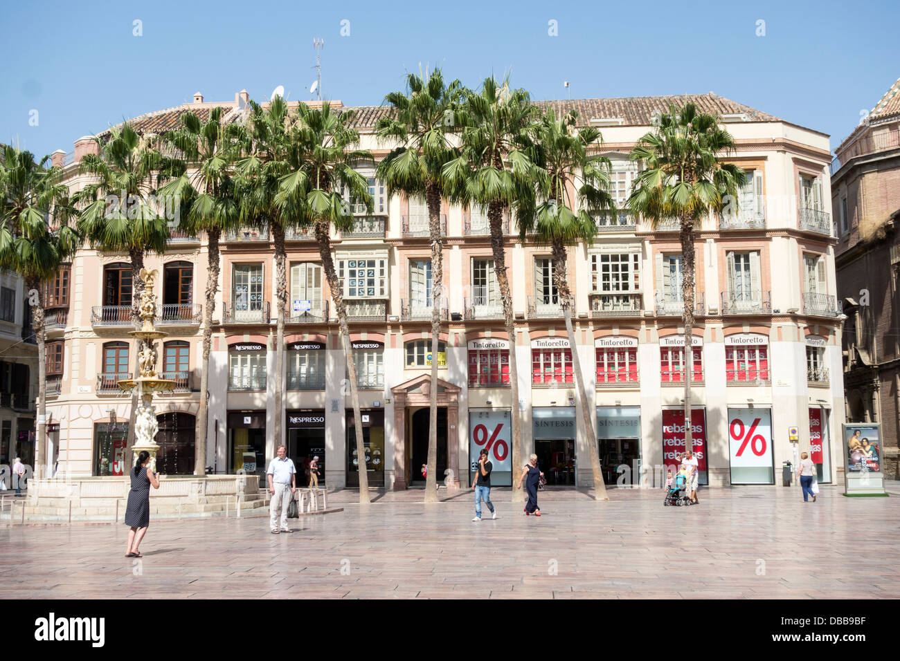 Large shops in Malaga city centre Stock Photo Alamy