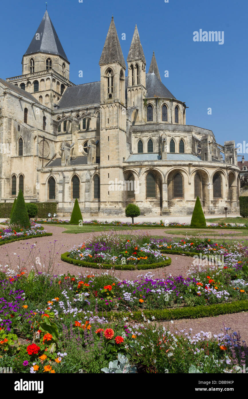 France Normandy, Caen, Abbaye-aux-Hommes Stock Photo