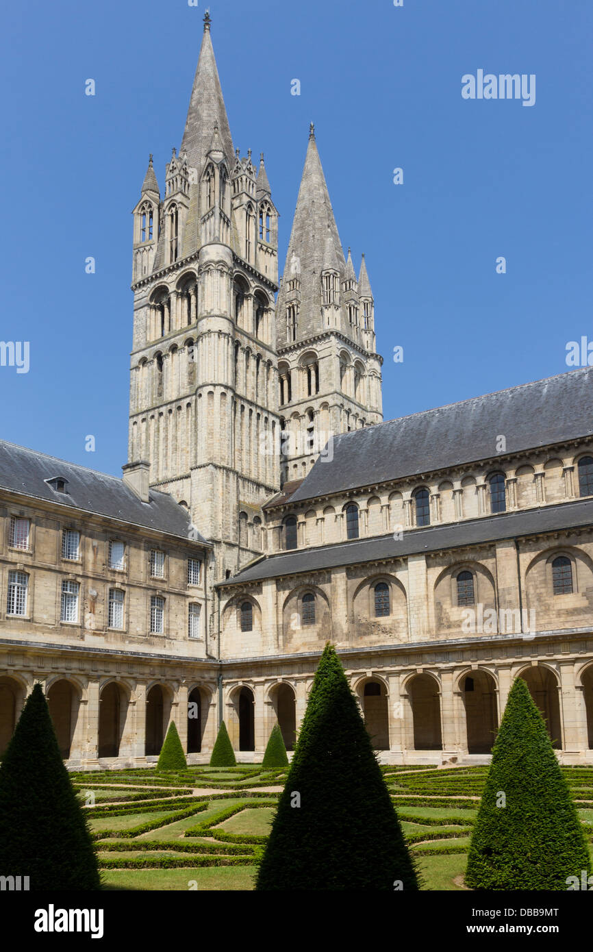 France Normandy, Caen, Abbaye-aux-Hommes, cloisters Stock Photo