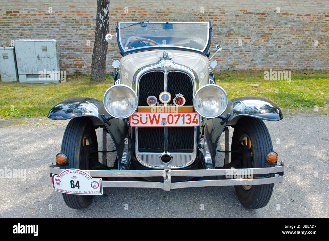 Oldtimer rallye for at least 80 years old antique cars with Pontiac open Tourer, built at year 1929 Stock Photo