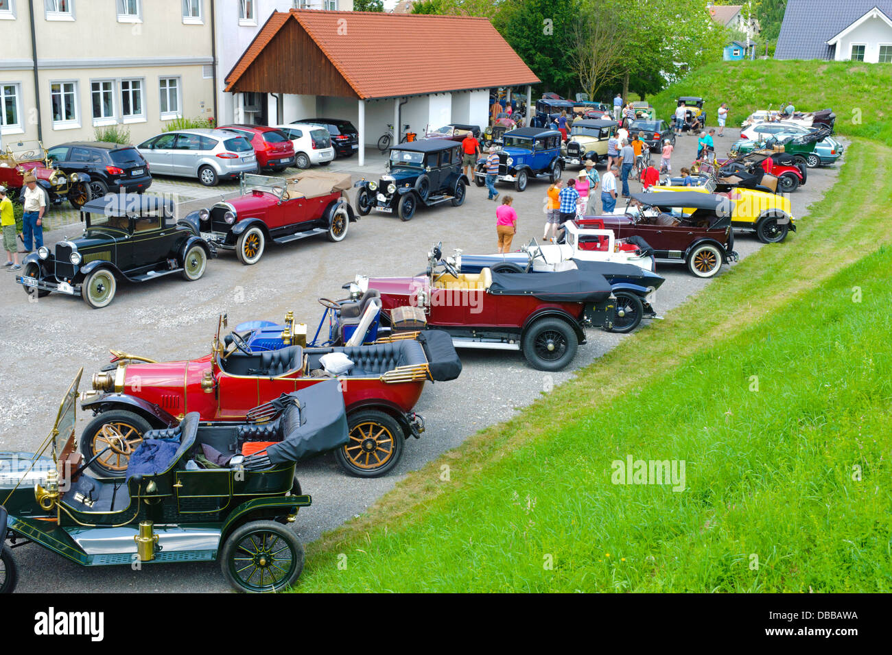 Oldtimer rally for at least 80 years old antique cars Stock Photo