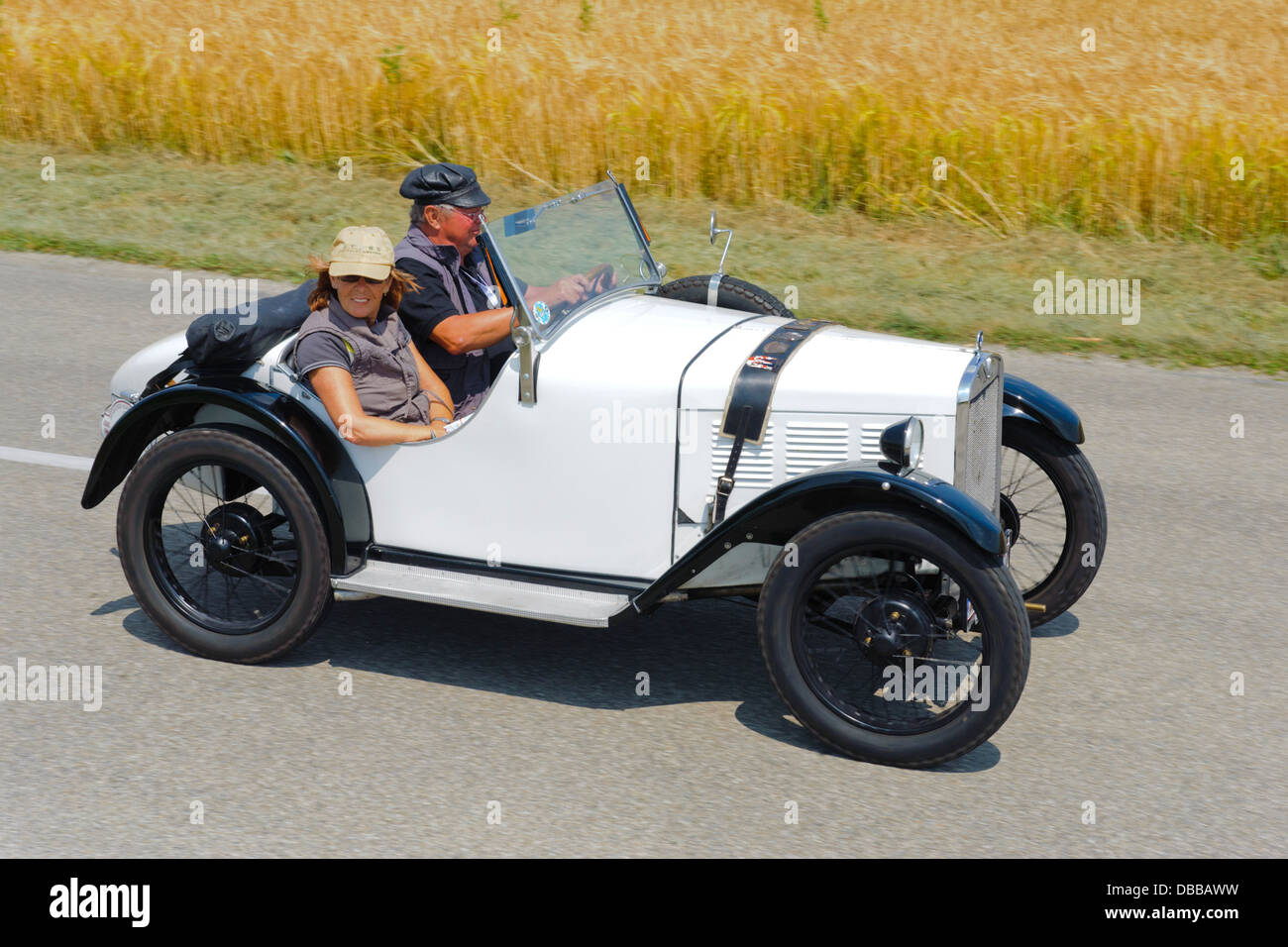 Oldtimer rallye for at least 80 years old antique cars with BMW Dixi DA 3 Cabriolet, built at year 1930 Stock Photo