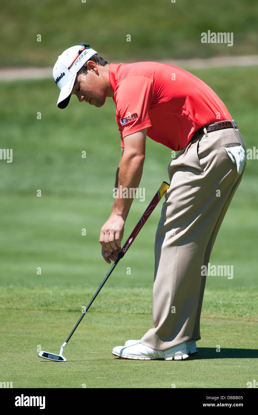 25.07.2013. Oakville, Ont, Canada. Casey Wittenberg reacts after a putt