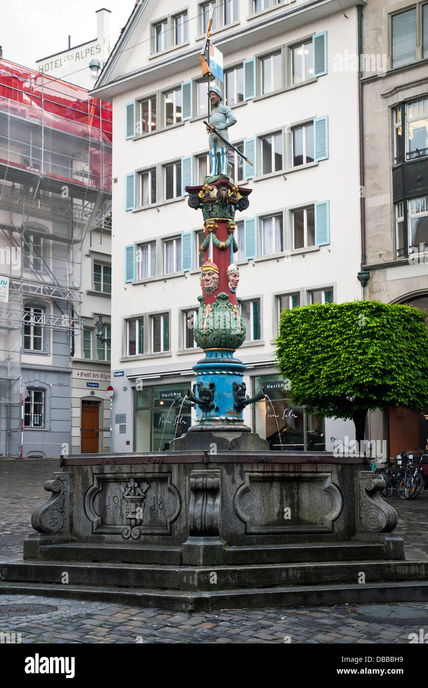 Kapellplatz, Fritschi fountain, Lucerne, northcentral Switzerland