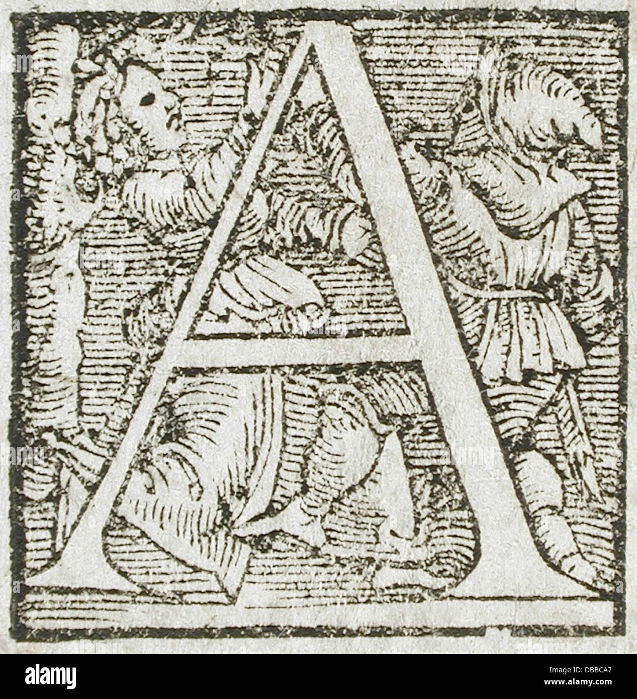 Thirteen Ornamental Letters (A, E, H, O, V, T) 53.31.2.9a-m (3 of 13 ...
