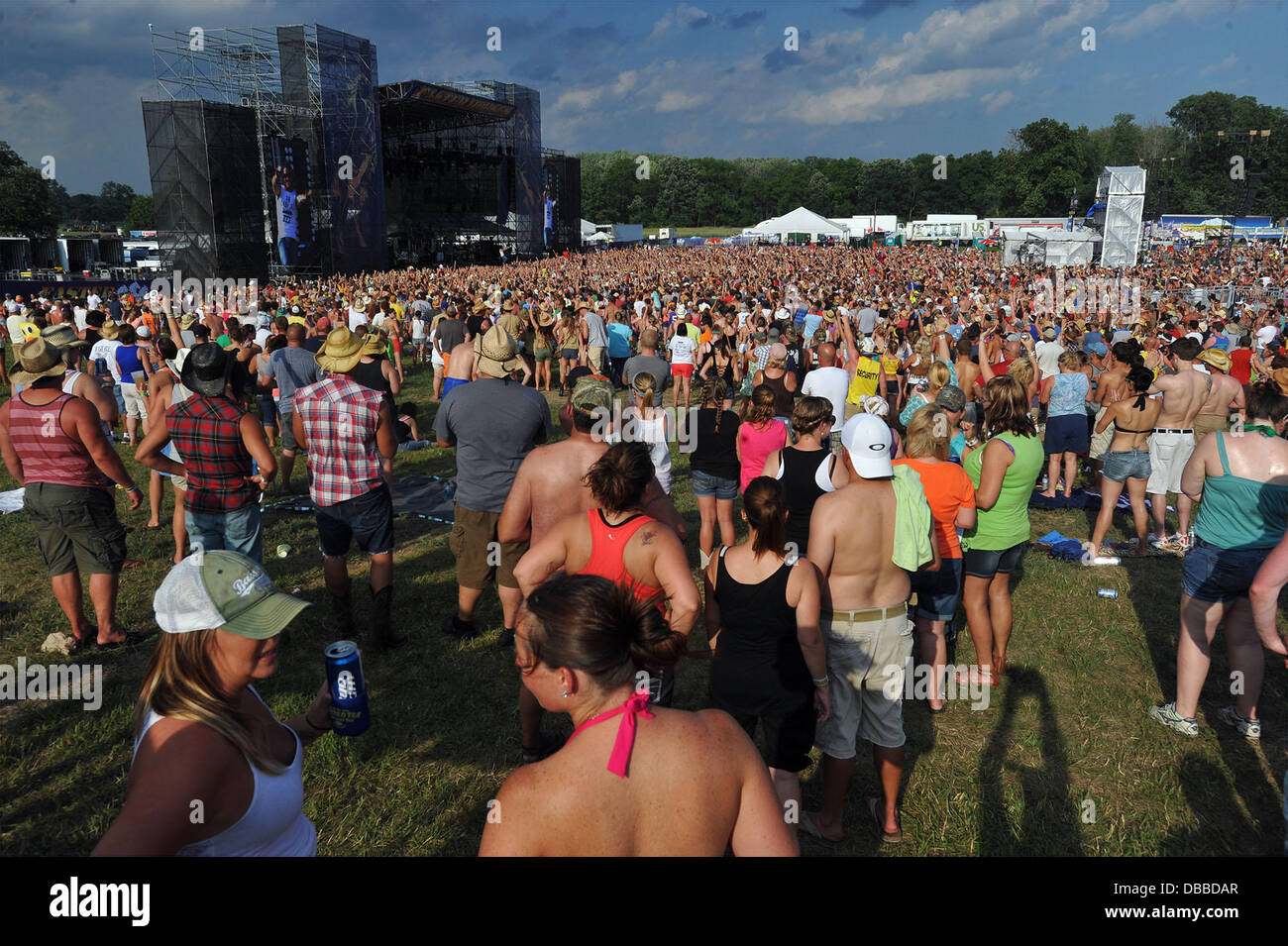 July 19, 2013 Brooklyn, Michigan, U.S A huge crowd enjoys the Faster Horses country music