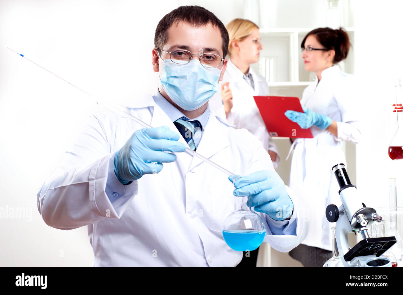 chemist working in the laboratory Stock Photo