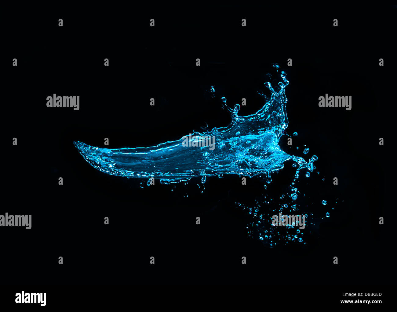 Blue water splash black background hi-res stock photography and images -  Alamy