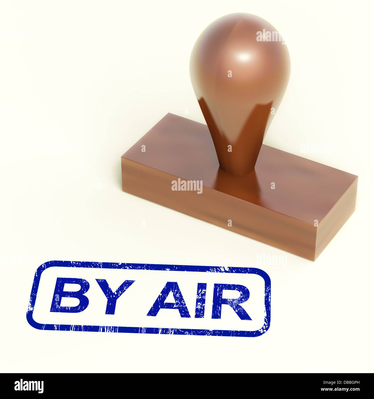 By Air Rubber Stamp Shows International Air Mail Delivery Stock Photo