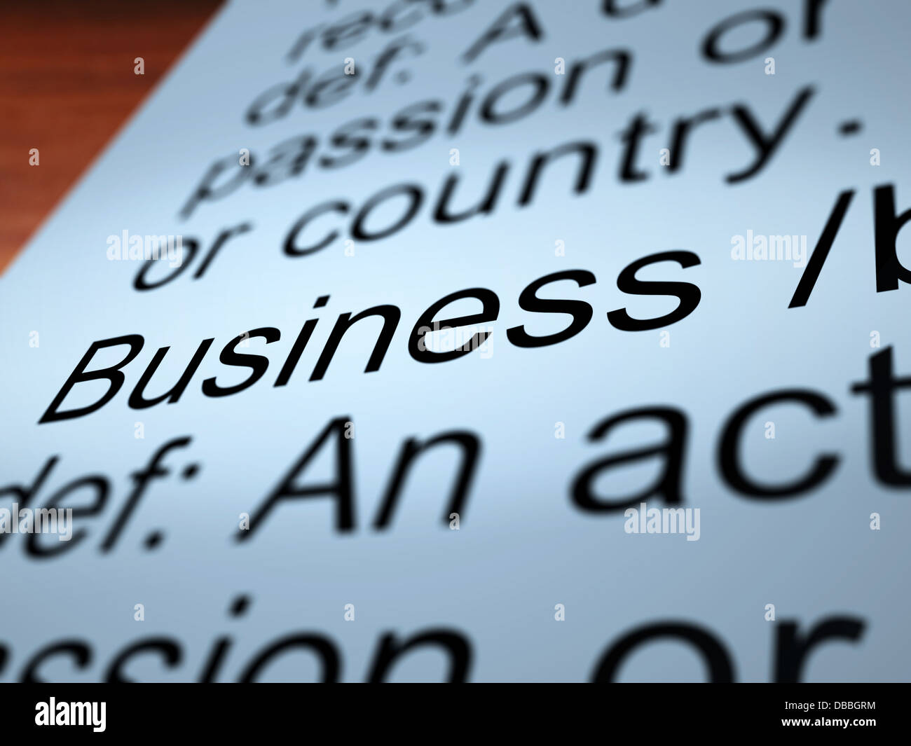 Business Definition Closeup Showing Commerce Stock Photo Alamy