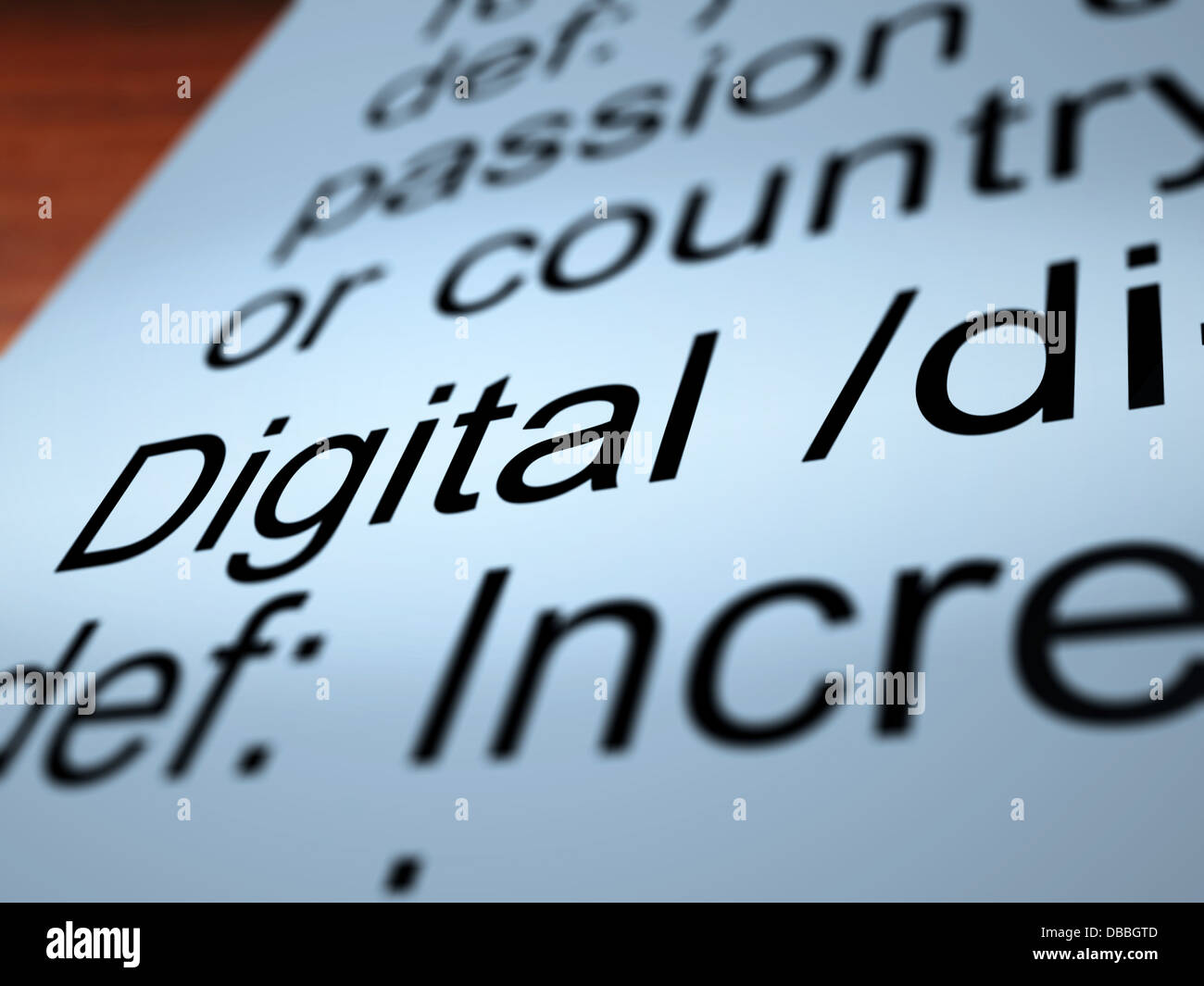 Digital Definition Closeup Showing Binary Values Stock Photo