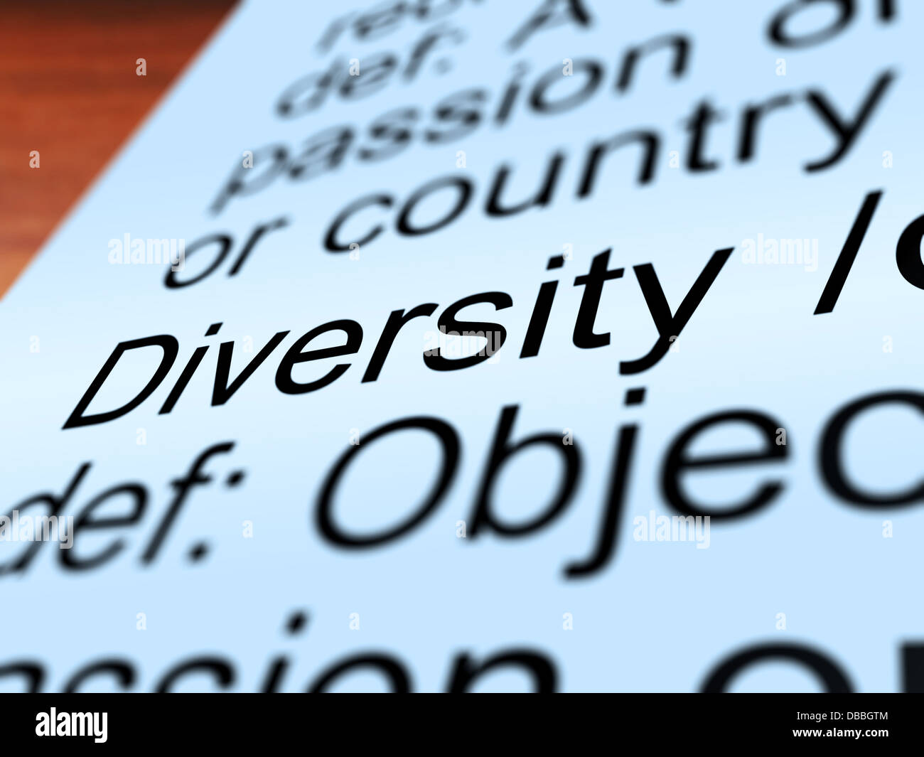 Diversity Definition Closeup Showing Different Or Diverse Stock Photo