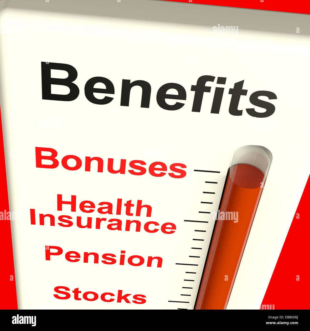 Benefits Meter Showing Bonus Perks Or Rewards Stock Photo Alamy