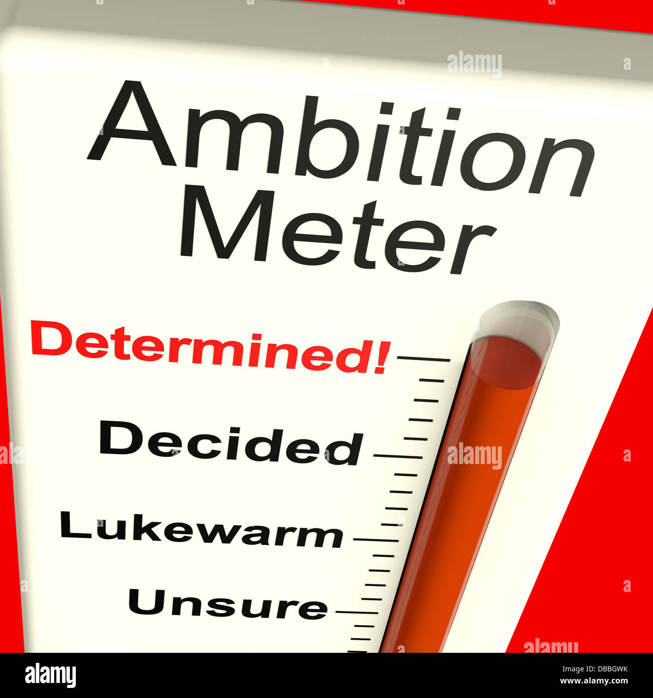 Ambition Meter Showing Motivation And Drive Stock Photo