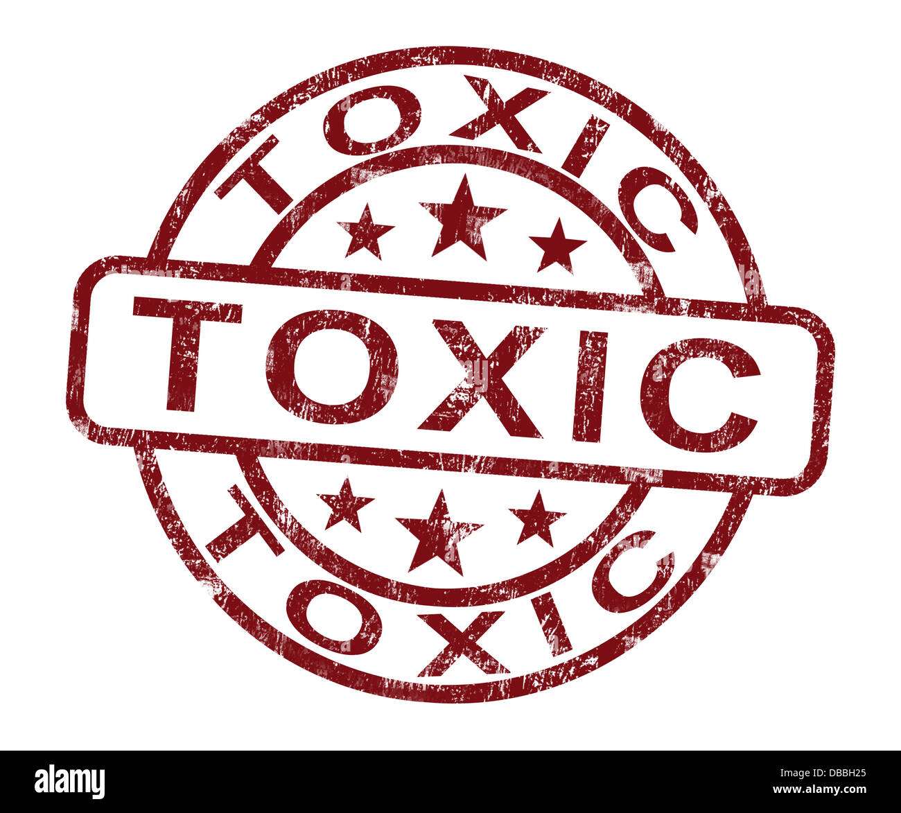 Toxic Stamp Shows Poisonous And Noxious Substance Stock Photo
