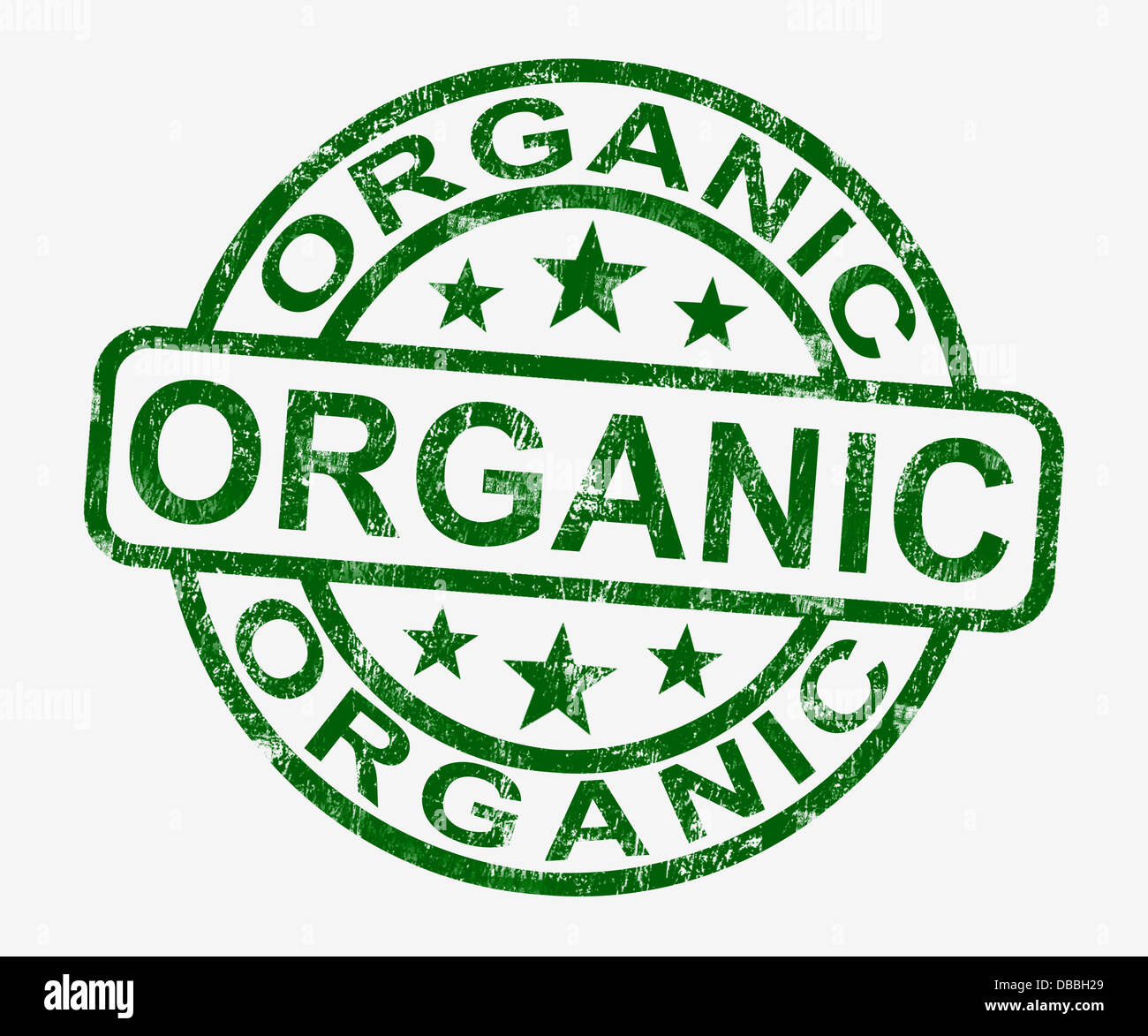 Organic Stamp Shows Natural Farm Food Stock Photo