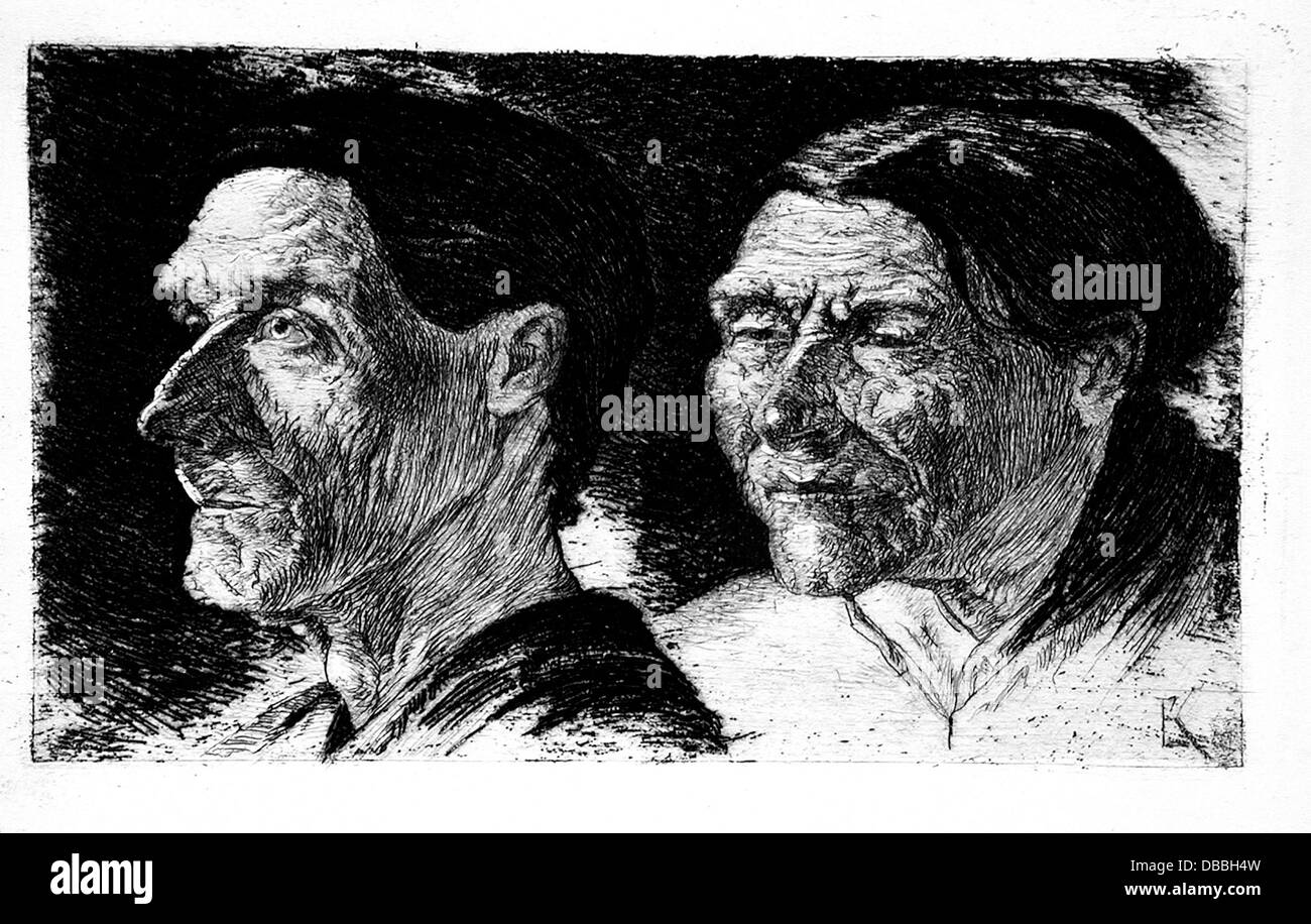 Two studies of heads 83.1.1351c Stock Photo