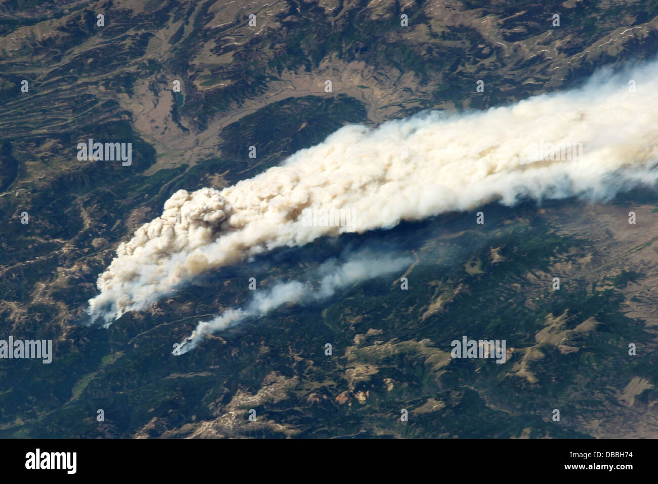 West Fork Complex fire, which was burning explosively in southwestern Colorado near Pagosa Springs. USA Stock Photo