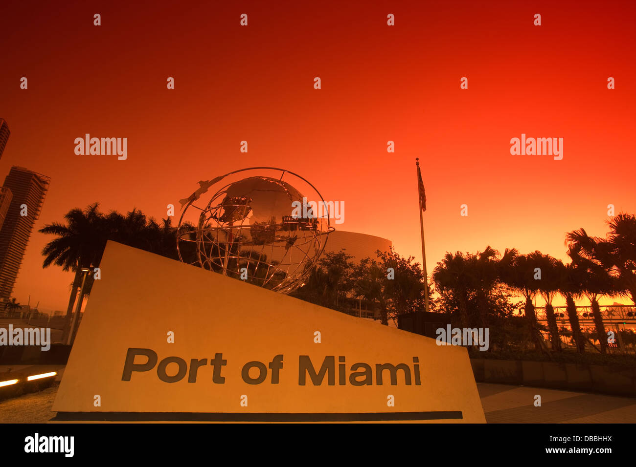 PORT OF MIAMI ENTRANCE SIGN MIAMI FLORIDA USA Stock Photo Alamy