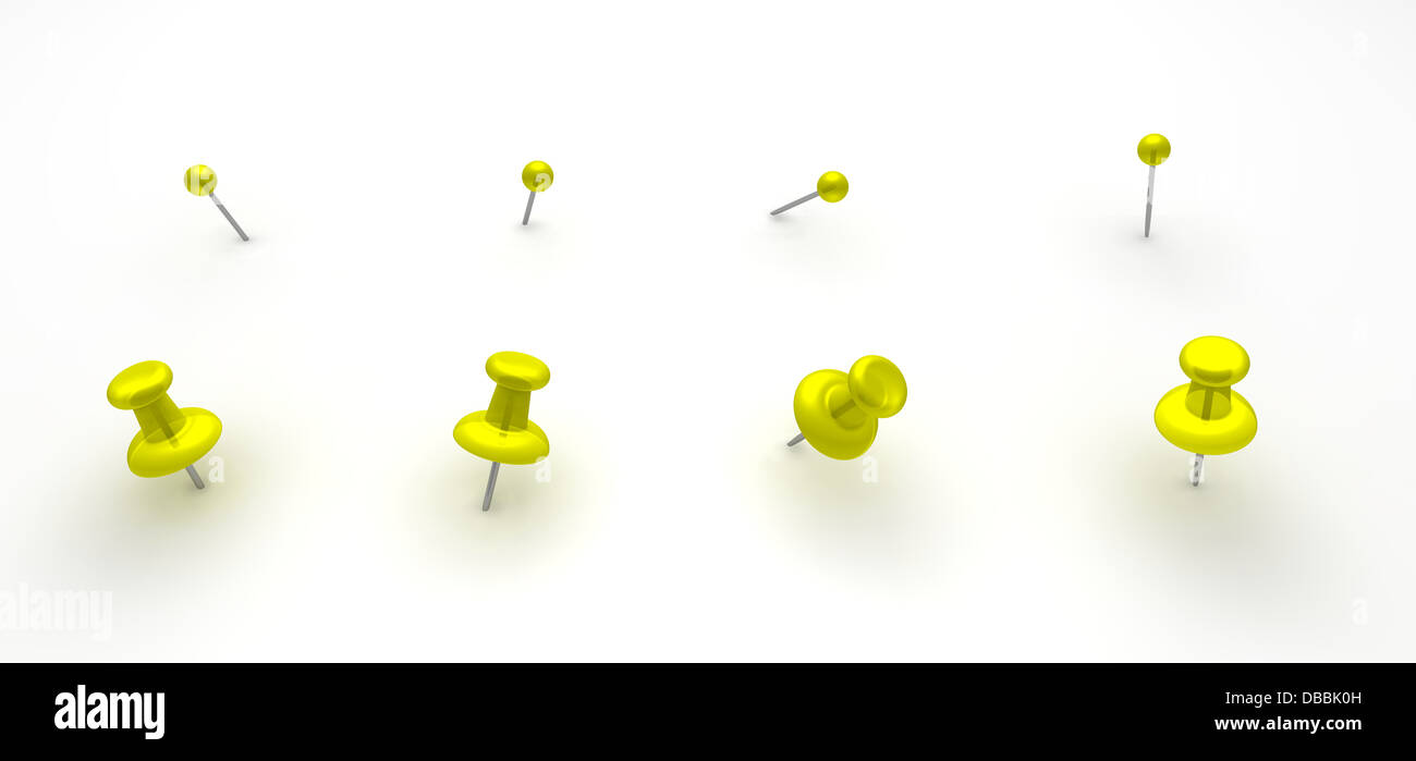 Yellow push pins for your design Stock Photo Alamy
