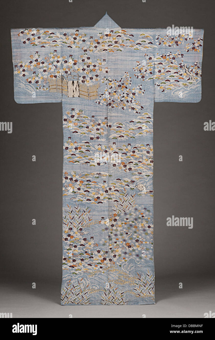 A Japanese katabira, a traditional formal summer robe, displayed at ...