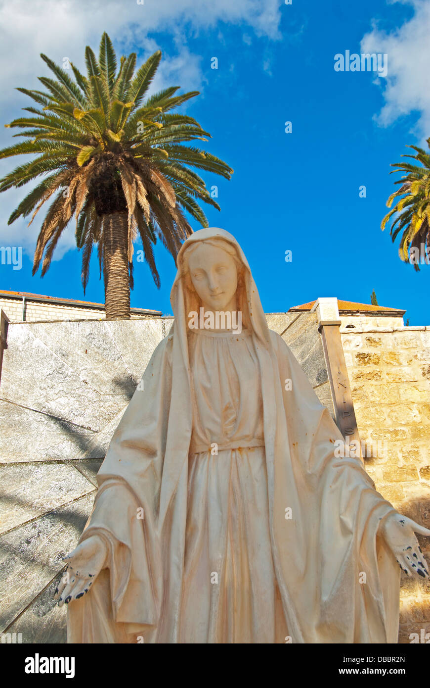 Statue of Mary at the Basilica of the Annunciation, Nazareth, Israel Stock Photo