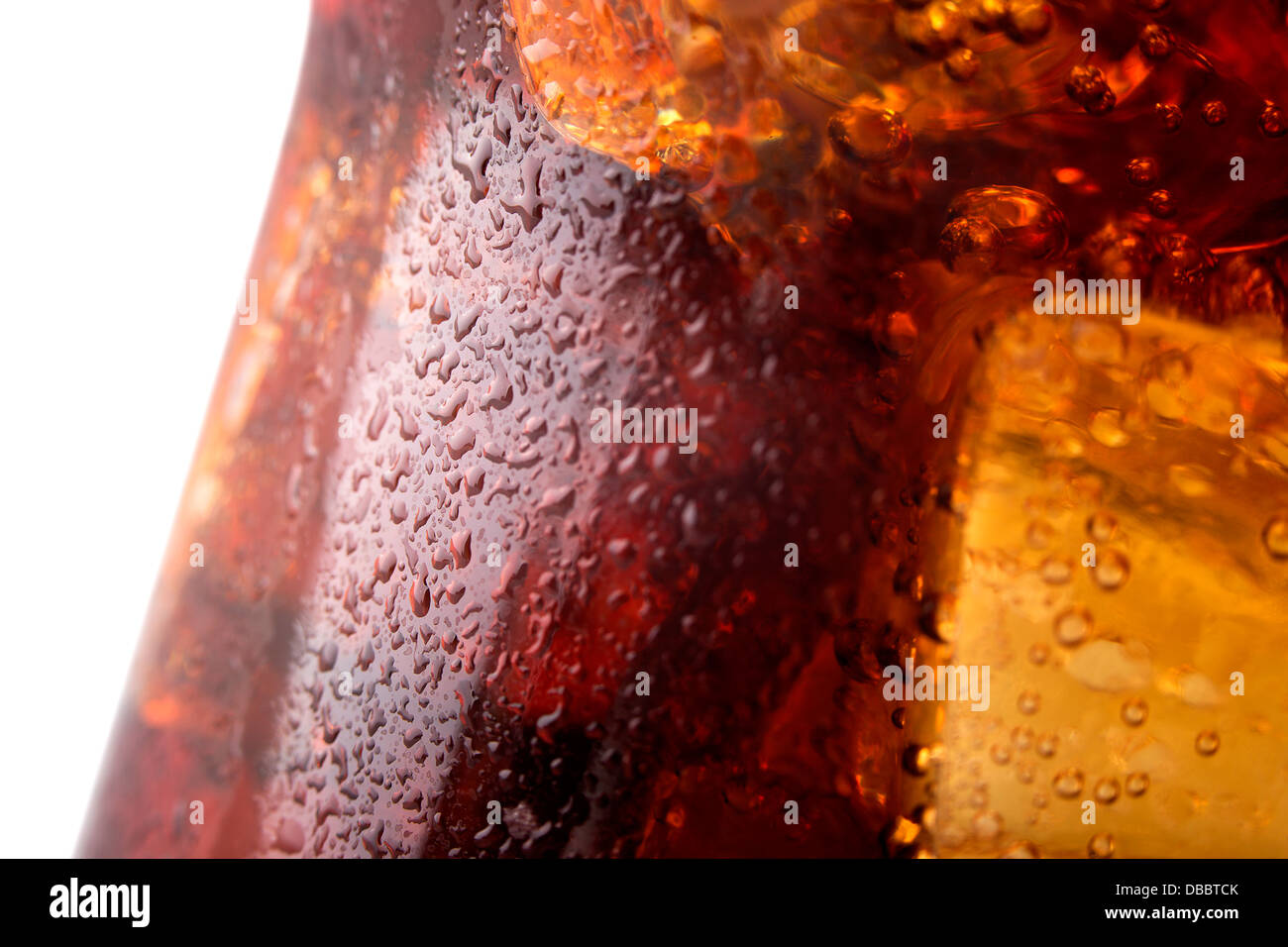 Close up view of the ice cubes in cola background Stock Photo - Alamy