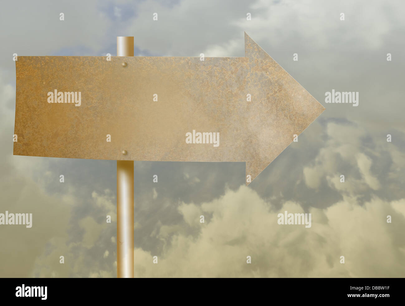 sign direction made with rust metal made in 2d software Stock Photo - Alamy