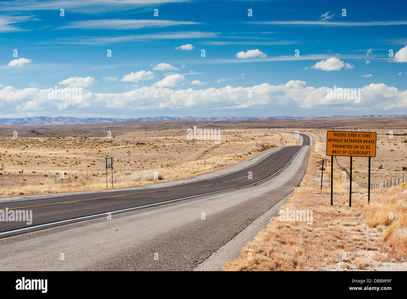 Open deserted HWY 82 between Artesia and Cloudcroft in New Mexico, USA