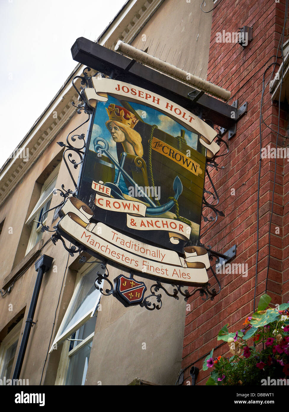 The Crown & Anchor pub sign in Manchester UK Stock Photo - Alamy