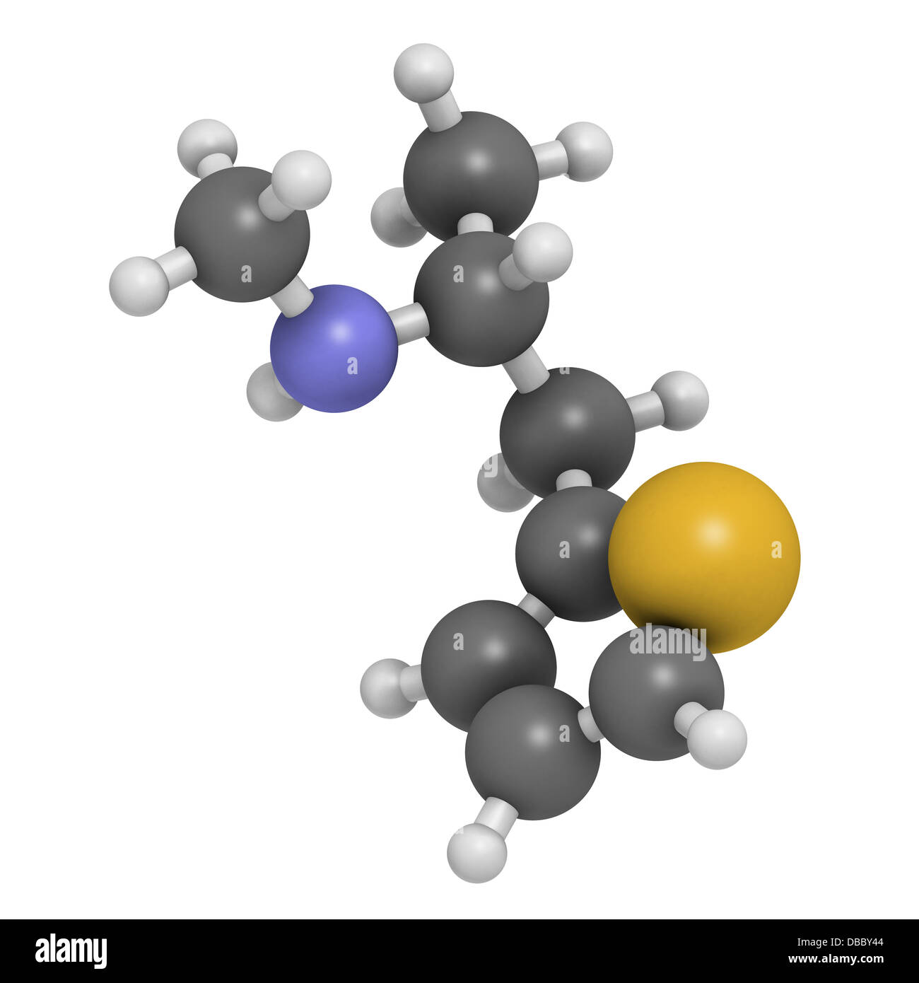 Methiopropamine (MPA) recreational drug, chemical structure. Atoms are  represented as spheres with conventional color coding Stock Photo - Alamy