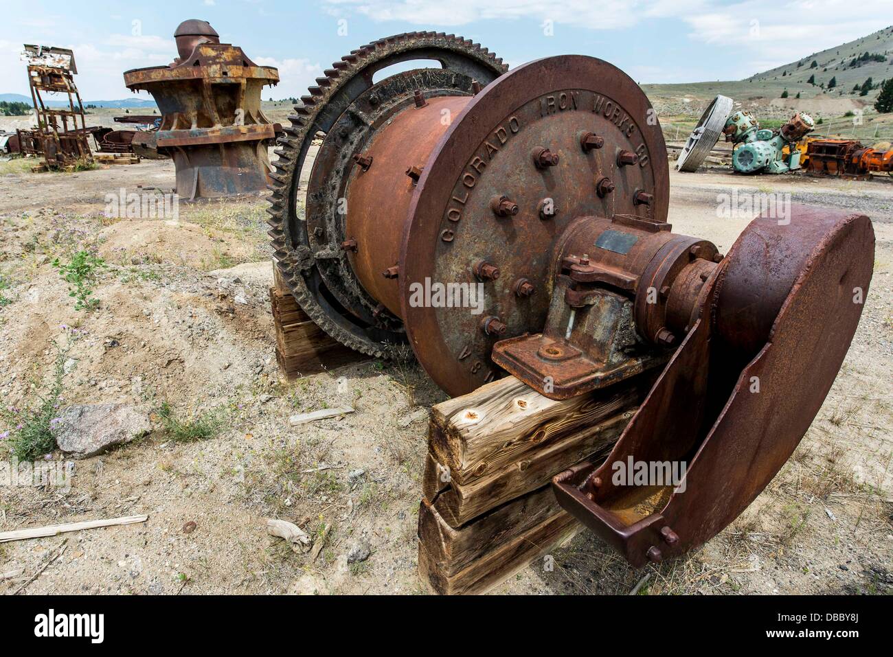 July 27, 2013 Butte, Montana, U.S. Artifacts of the mining industry