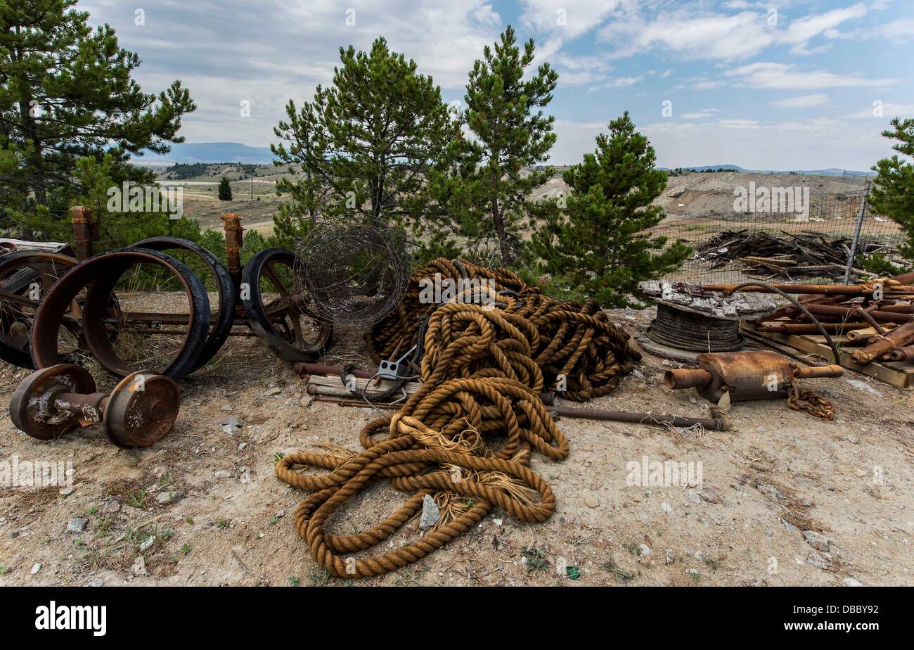 July 27, 2013 Butte, Montana, U.S. Artifacts of the mining industry
