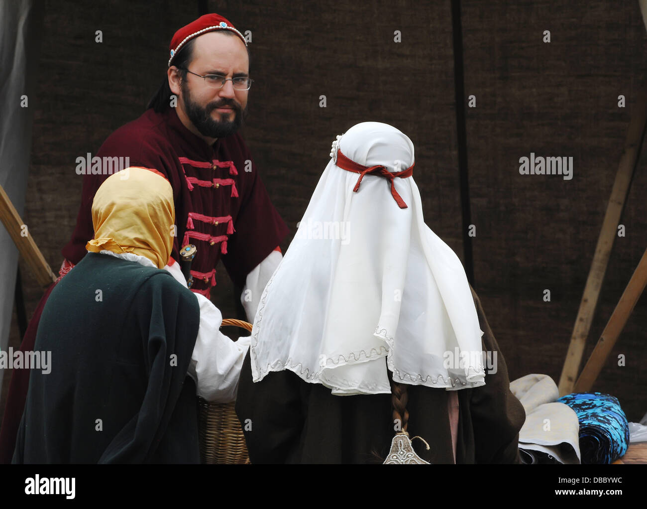 Molodi Village, Russia. 27th July, 2013. Unidentified people in retro ...