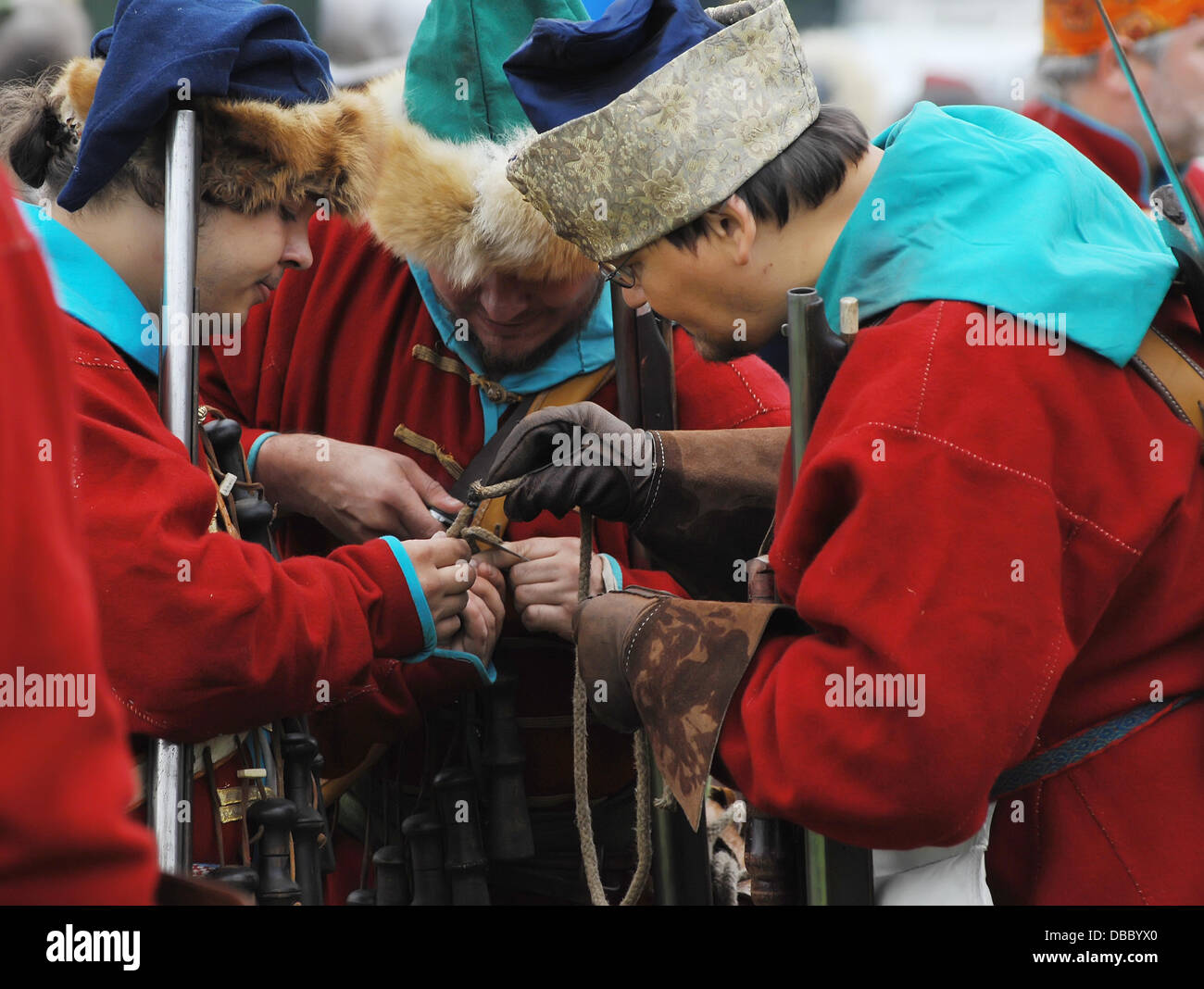 Molodi Village, Russia. 27th July, 2013. Unidentified people in retro ...