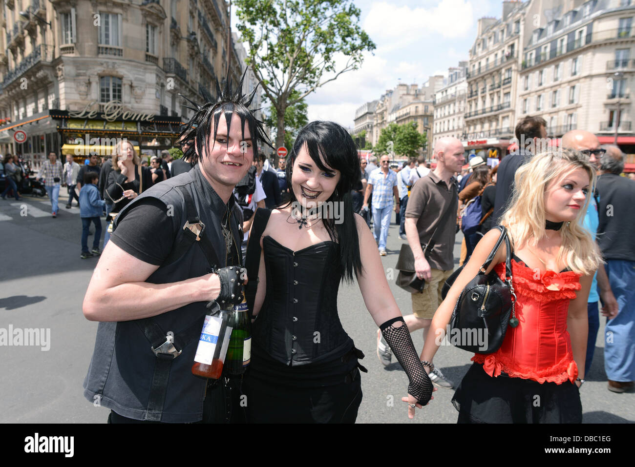 A couple of French punks take part in the Pride Parade in Paris, France. Stock Photo
