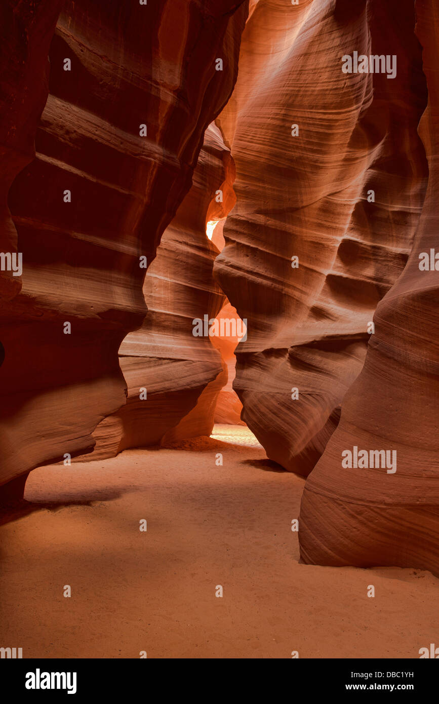 beautiful colors and formations in Upper Antelope Canyon, Page, Arizona. Stock Photo